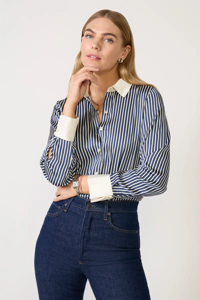 Women's Julia Stripe Satin Shirt 1