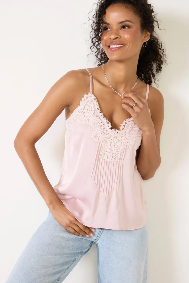 Women's Juliette Lace Pintuck Cami Top 1