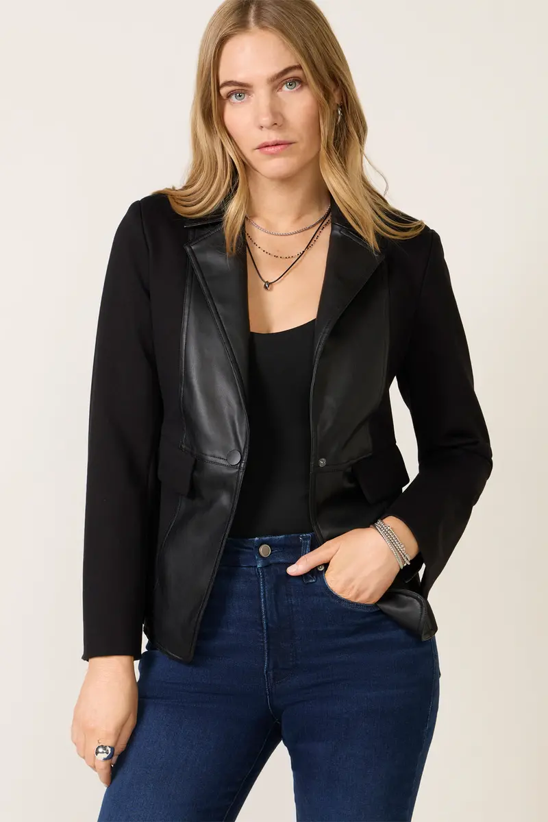 Women's Kaiya Mixed Media Blazer 1
