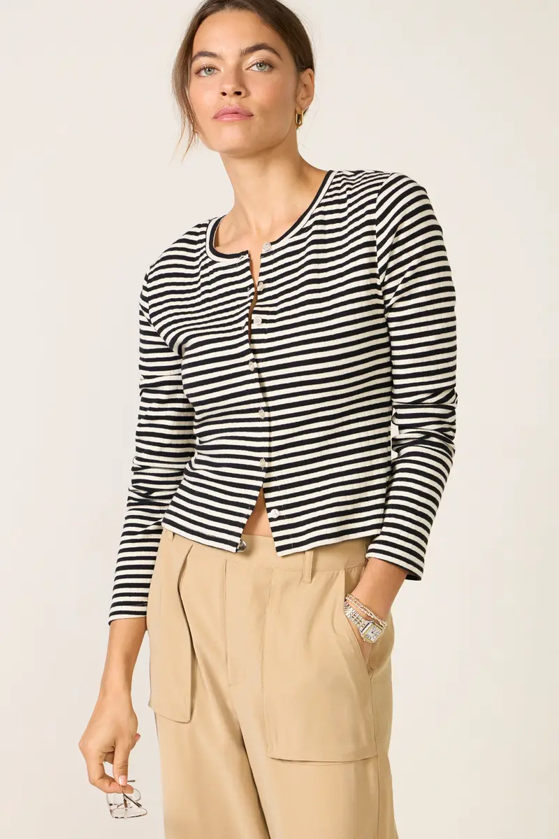 Women's Kara Stripe Pointelle Top 1