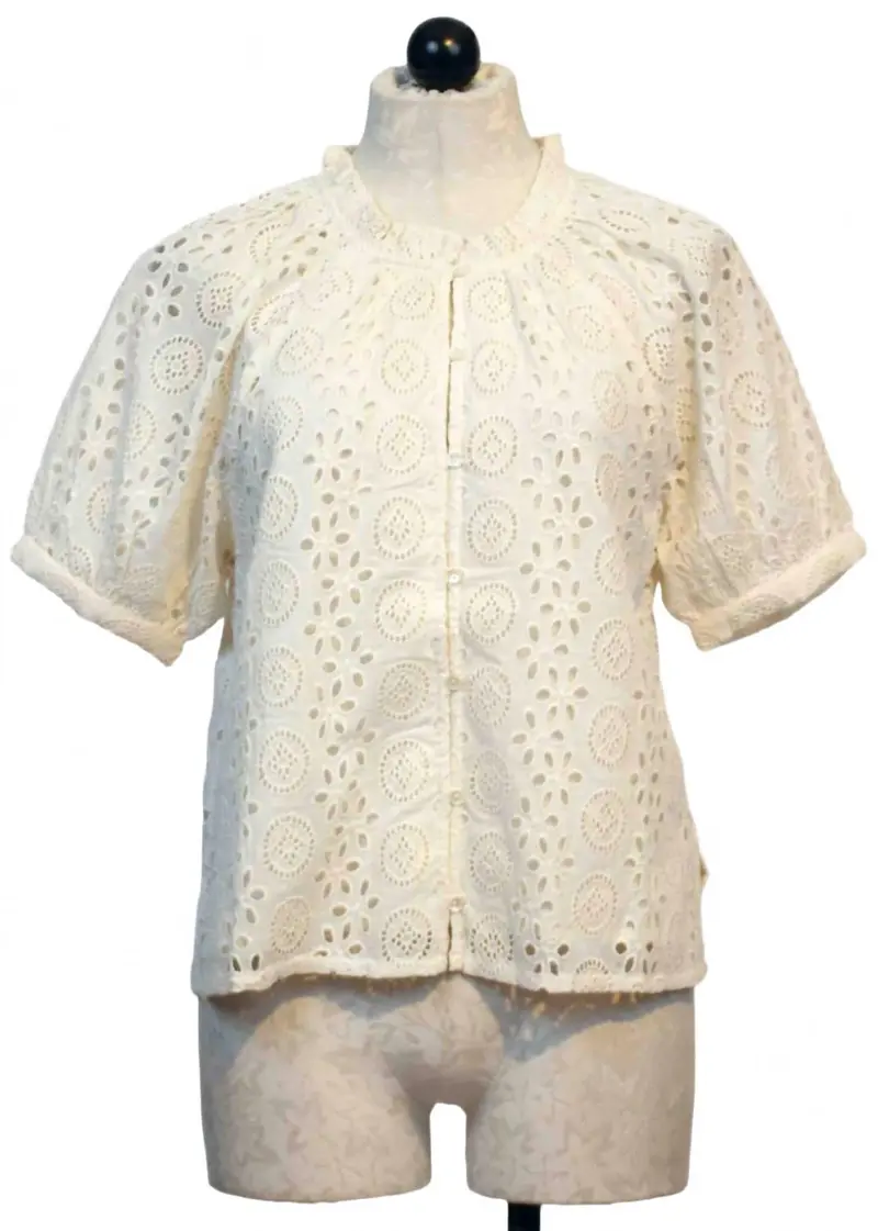 Women's Kate Eyelet Blouse In Ivory 1