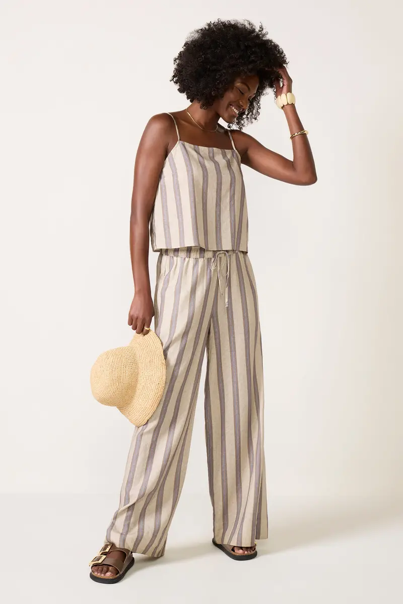 Women's Leah Linen Stripe Pants 1