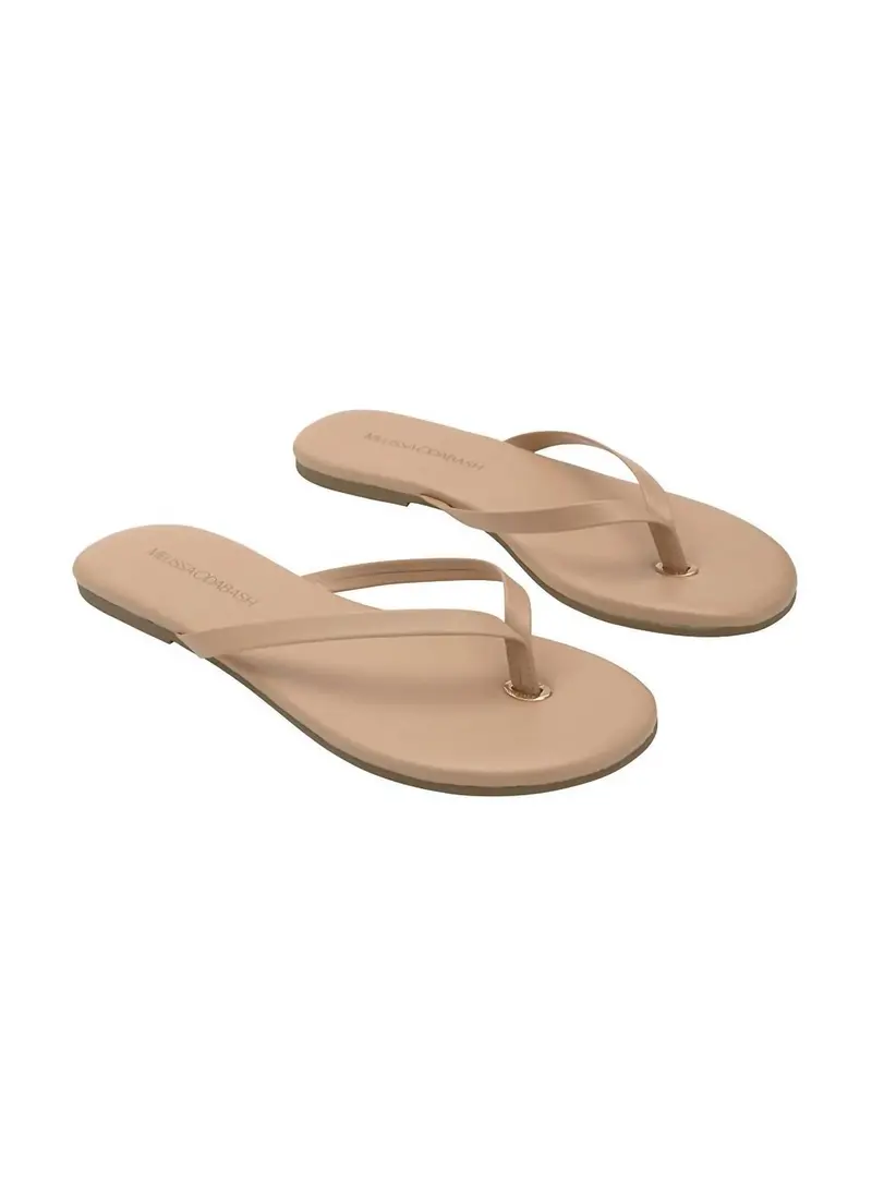 Women's Leather Flip Flops Sandal In Nude 1