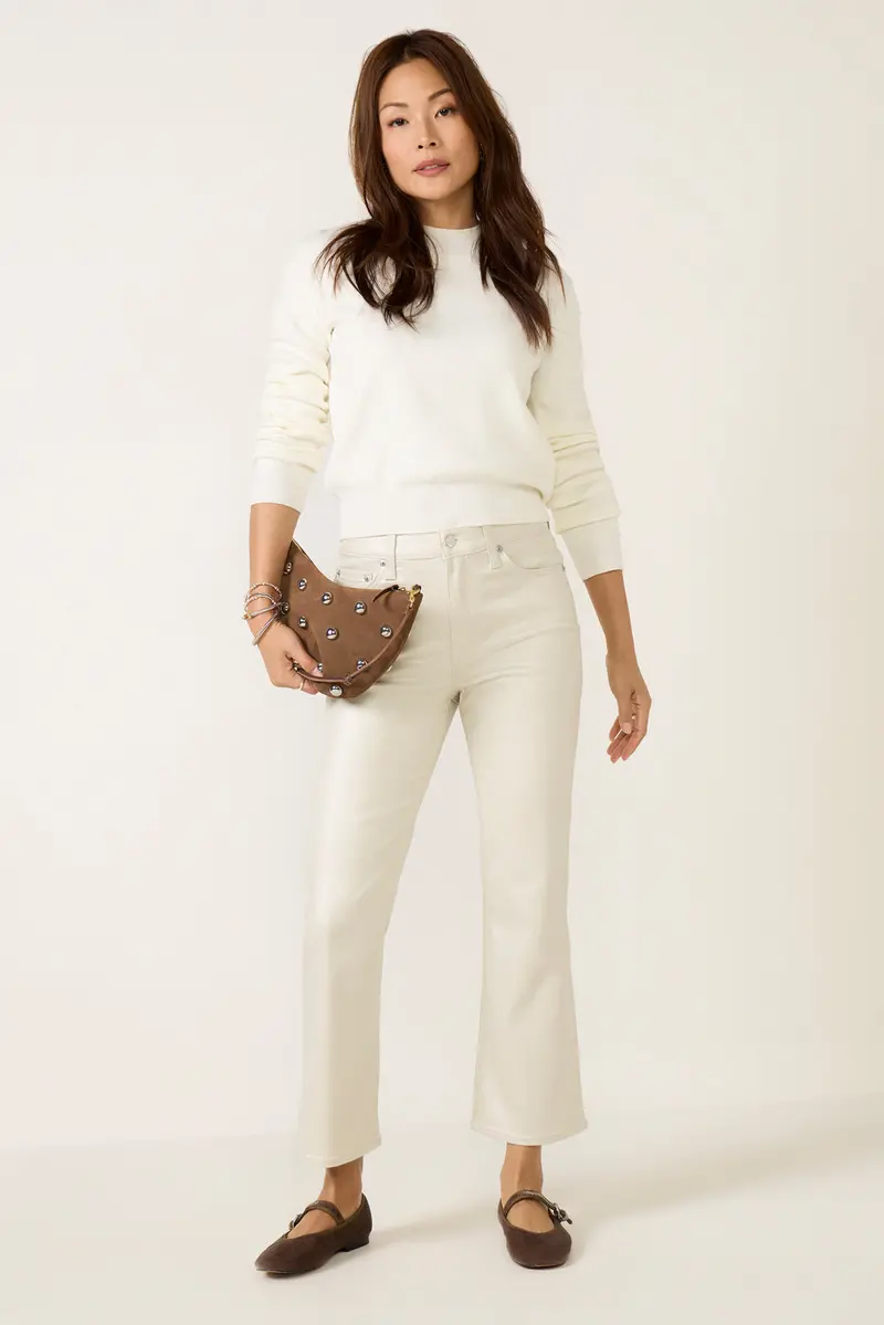 Women's Lennon Cropped Bootcut Coated Jean 1