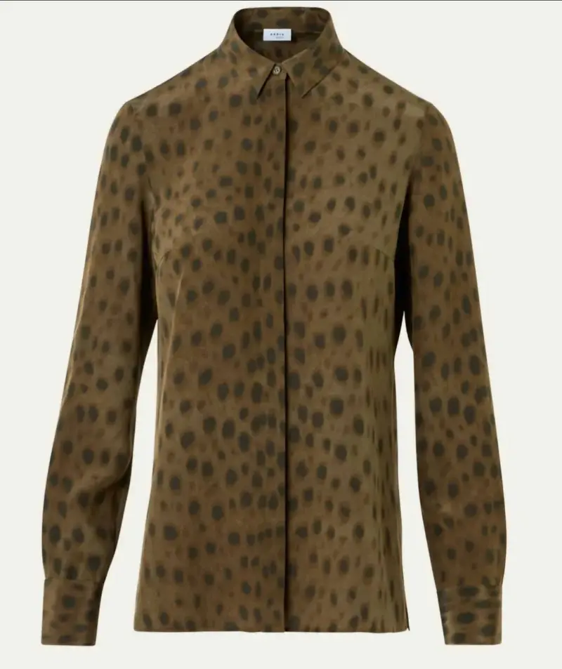Women's Leopard Print Blouse In Hazel Bark 1