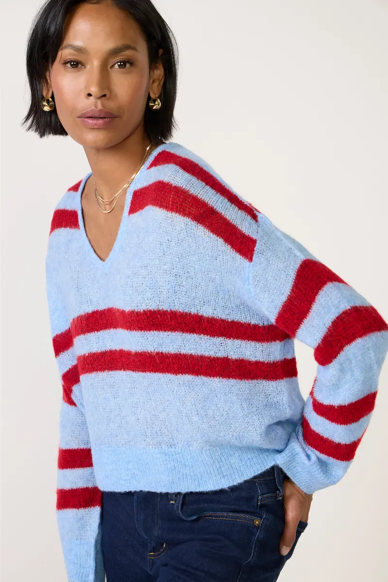 Women's Lucca Stripe Sweater Top 1