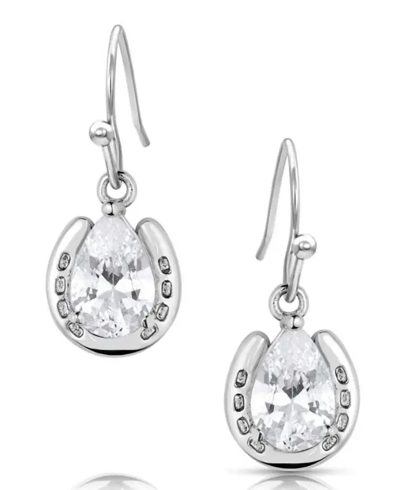 Women's Lucky Trot Crystal Earrings In Silver 1