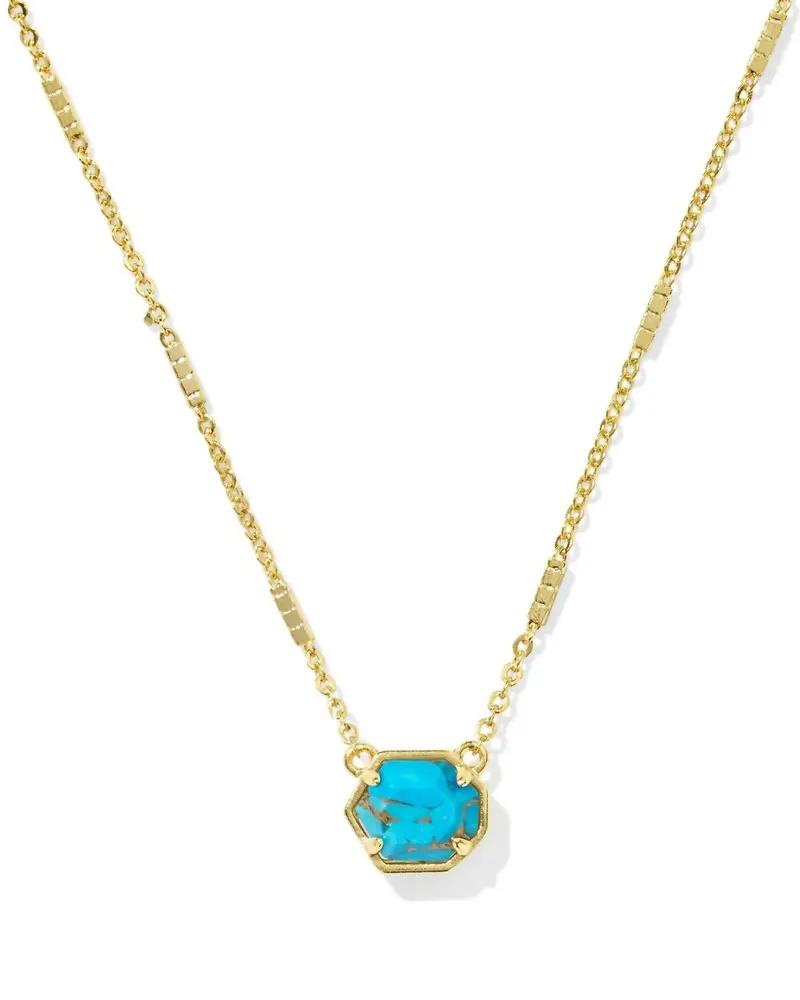 Women's Mabel Pendant Necklace In Gold Bronzed Veined Turquoise 2