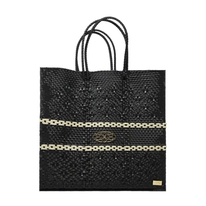 Women's Medium Line Tote Bag In Black 2
