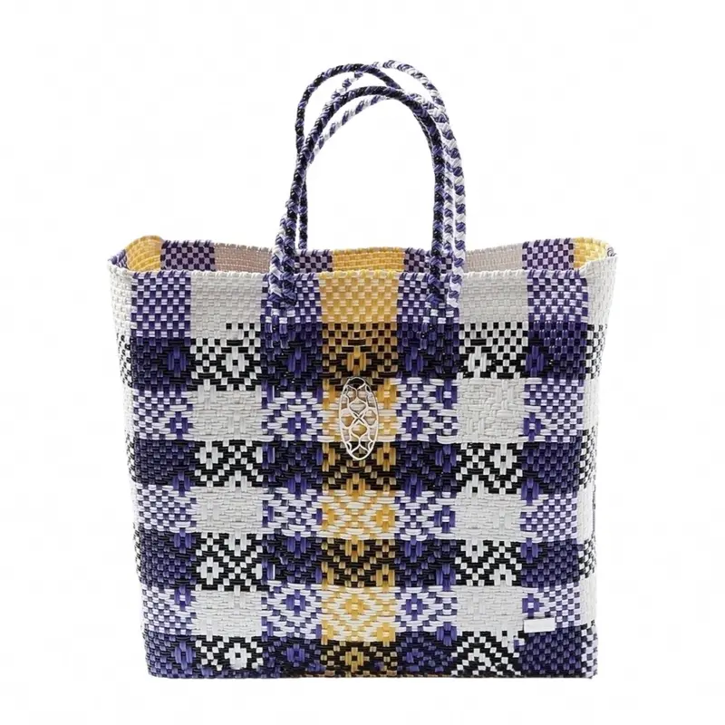 Women's Medium Tote Bag In Purple/ Yellow 1