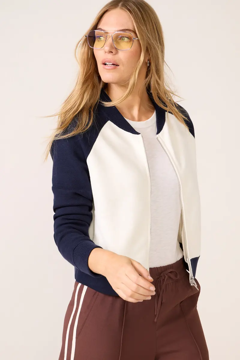 Women's Melissa Colorblock Sweater Bomber 5