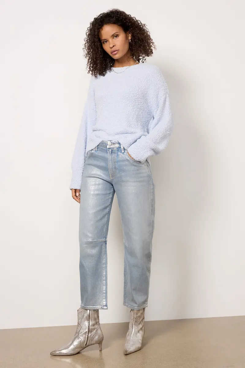Women's Metallic Ashley Barrel Jeans 1