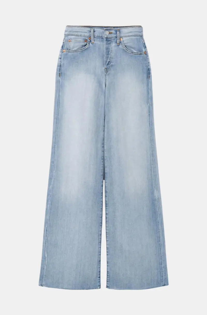 Women's Mid Rise Palazzo Jeans In Cielito 2