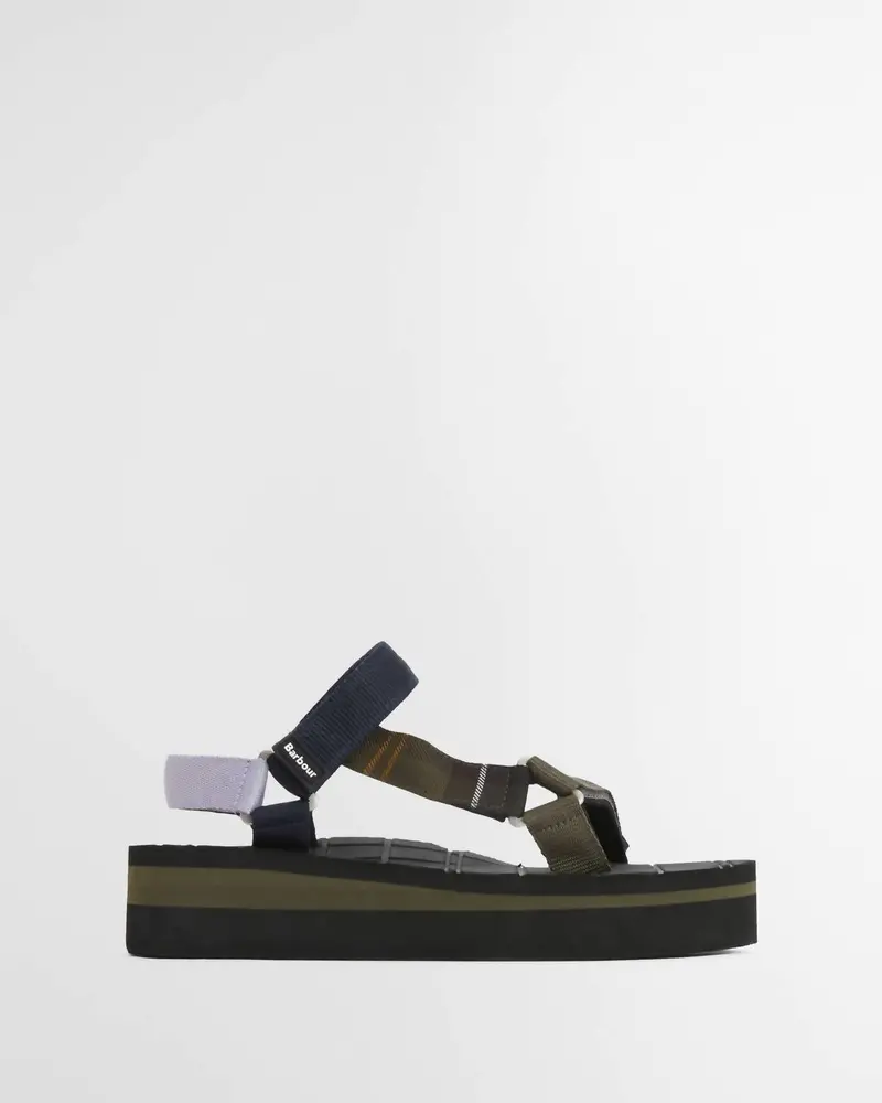 Women's Mila Sandal In Olive/Navy/Classic Tartan 1