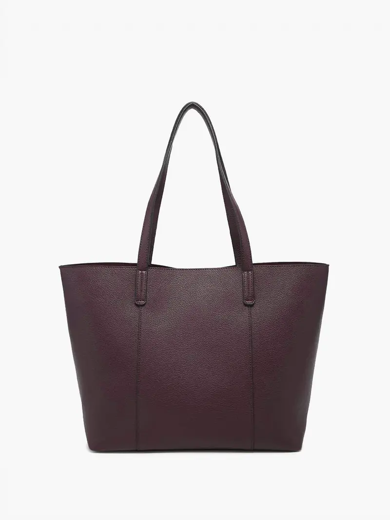 Women's Millie Classic Paneled Tote Bag In Dark Plum 1