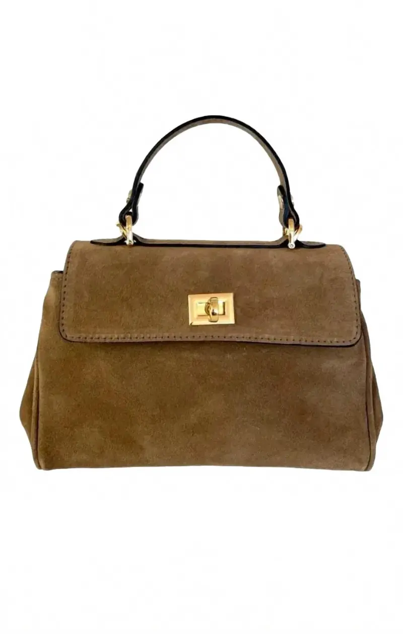 Women's Moody Small Suede Bag In Taupe 1