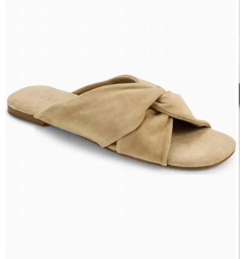 Women's Nadia Slide Sandals In Oat Suede 1