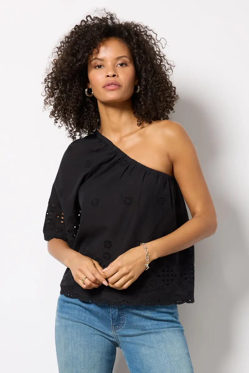 Women's Nash Eyelet One Shoulder Top 1