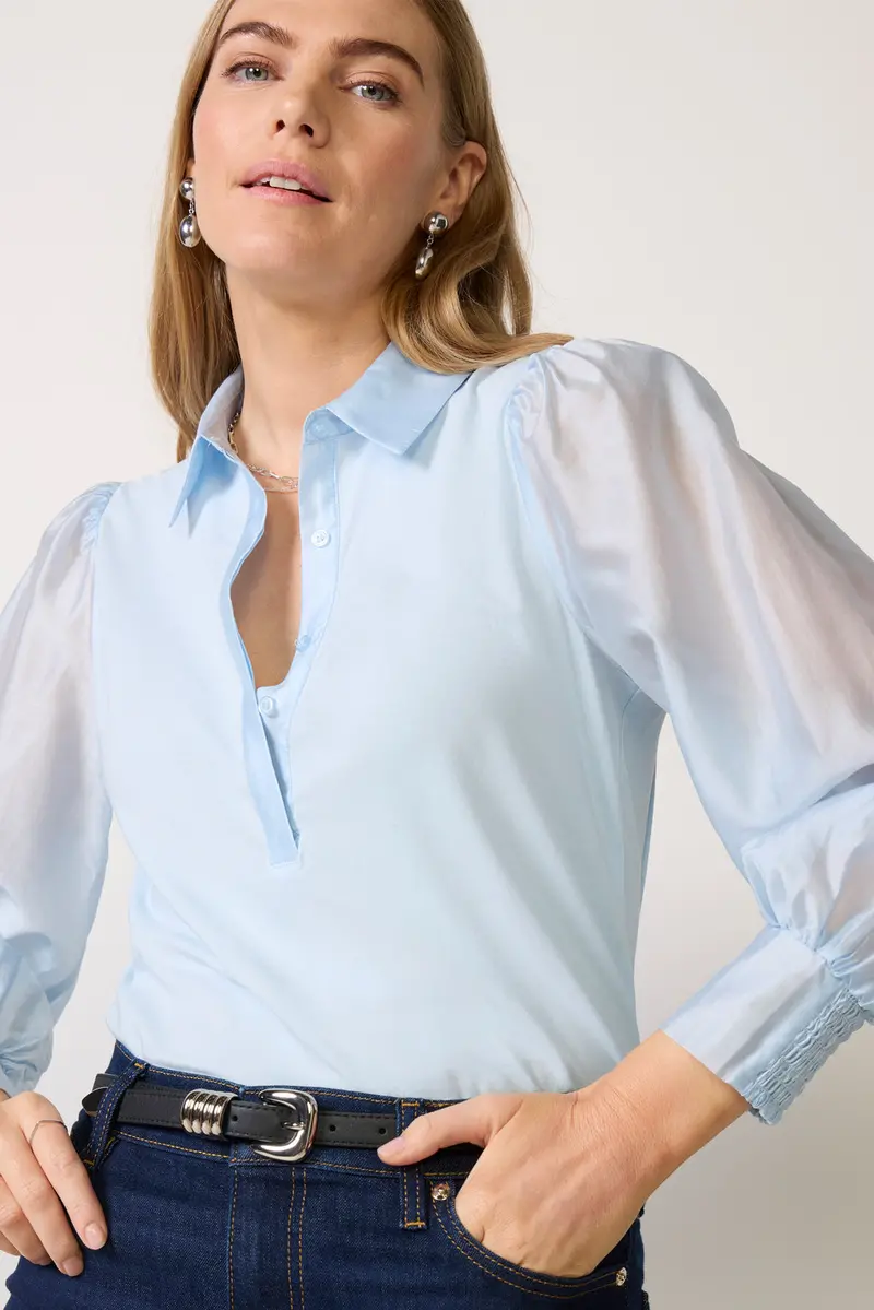 Women's Nelly Sheer Sleeve Top 1