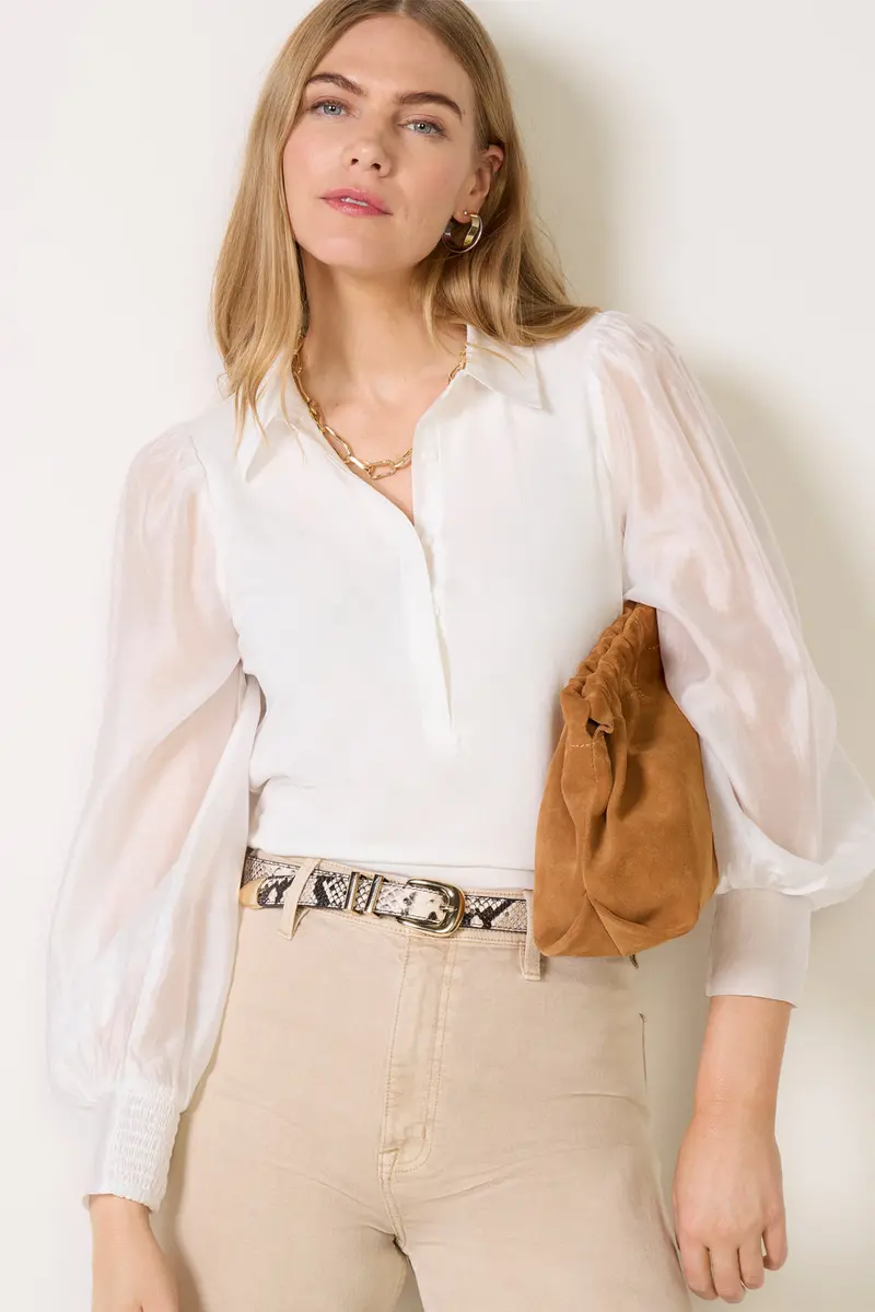 Women's Nelly Sheer Sleeve Top 1
