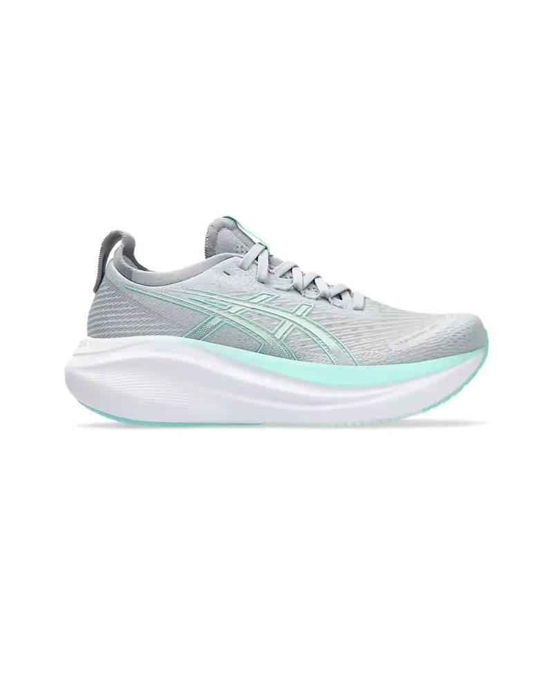 Women's Nimbus 27 Running Shoes In Piedmont Grey/Illuminate Mint 1