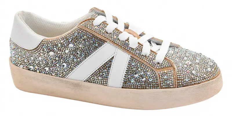 Women's No Chaser Sneaker In Clear Rhinestones 1