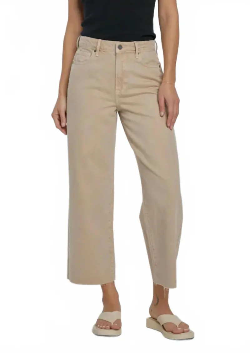 Women's Nori High Waist Wide Leg Pant In Khaki 1