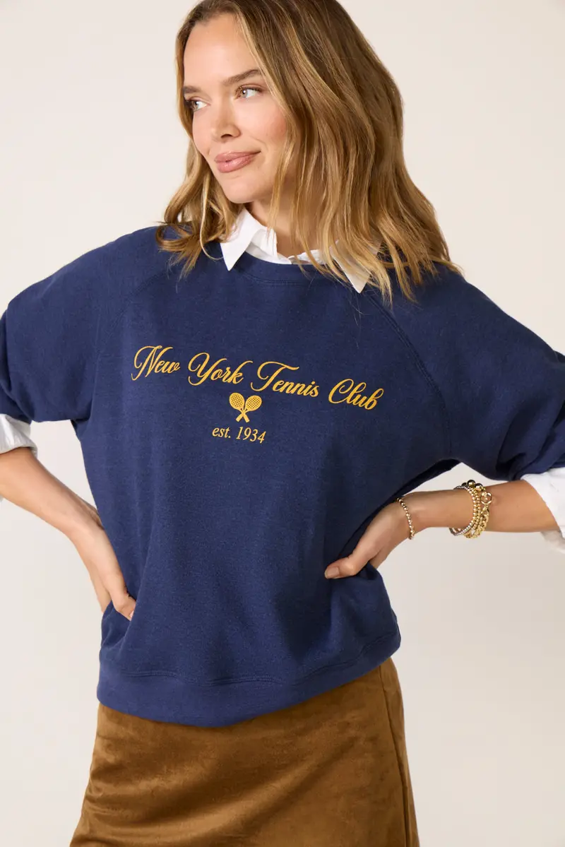 Women's Nyc Tennis Club Raglan Crew Sweatshirt 1