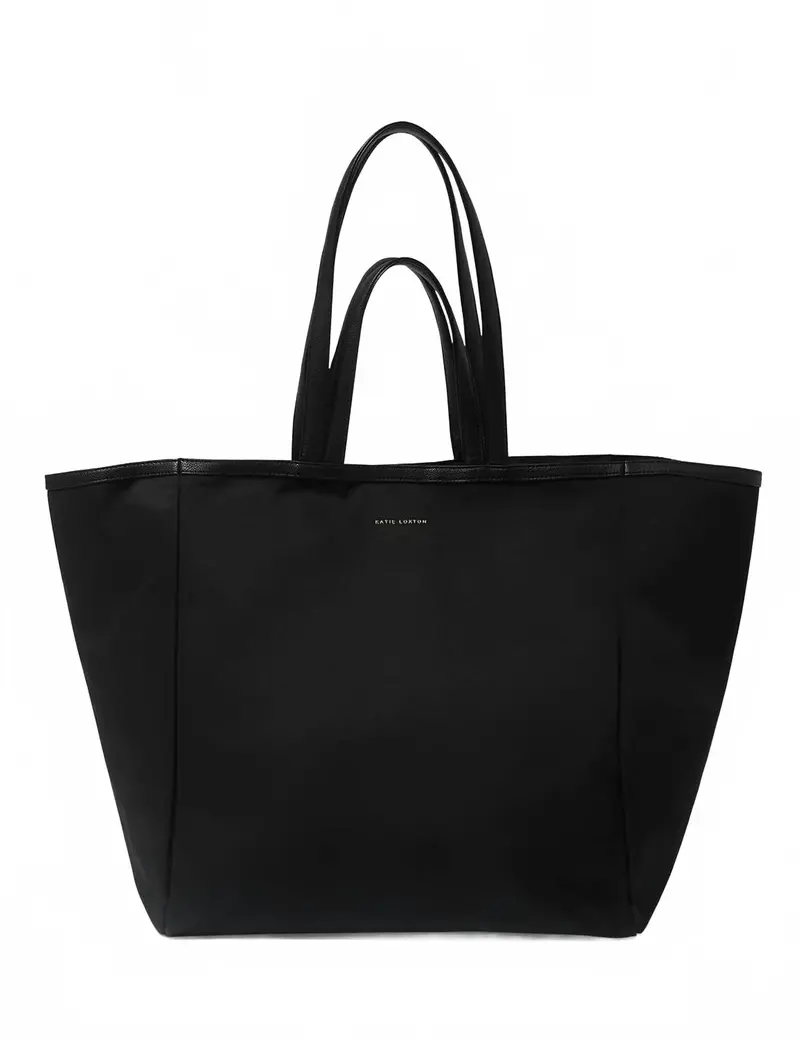 Women's Nylon-Luxe Oversized Tote Bag In Black 1