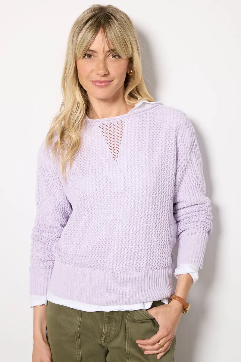 Women's Open Knit Sweater Top 1