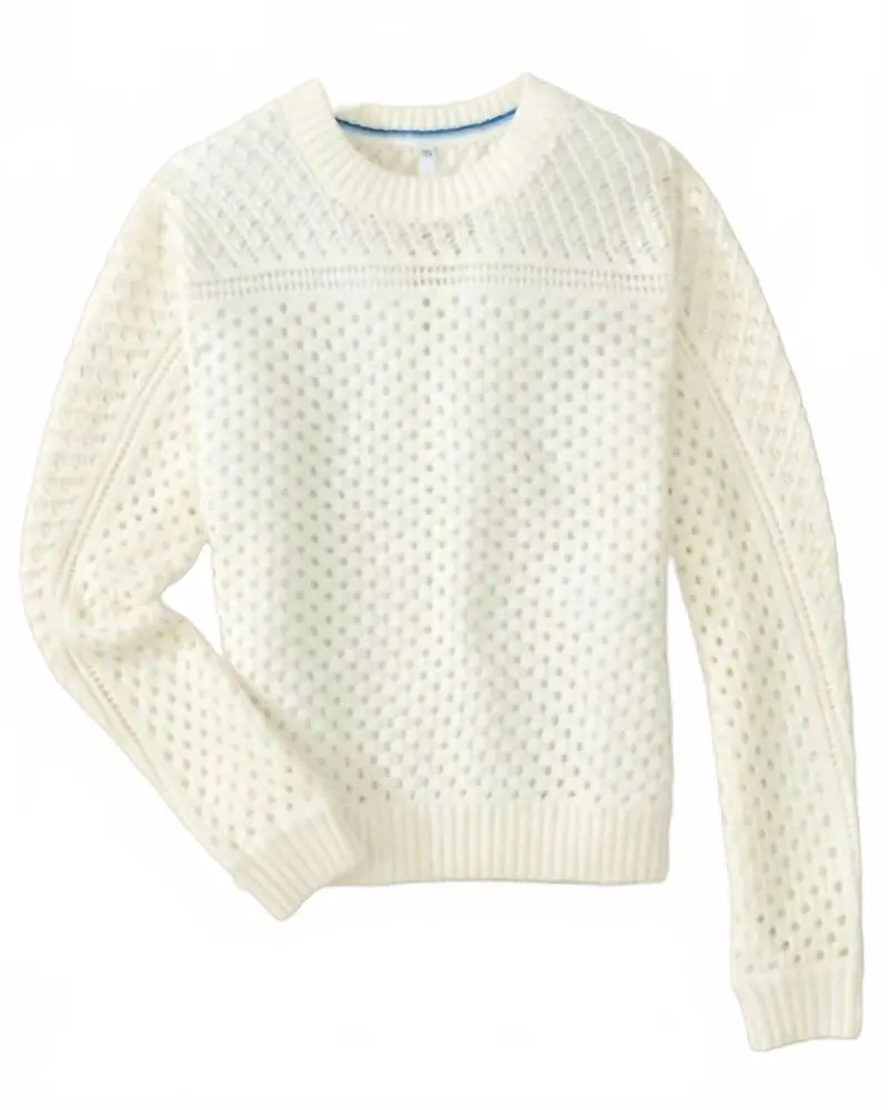 Women's Ophelia Open Stitch Sweater In Sand White 1