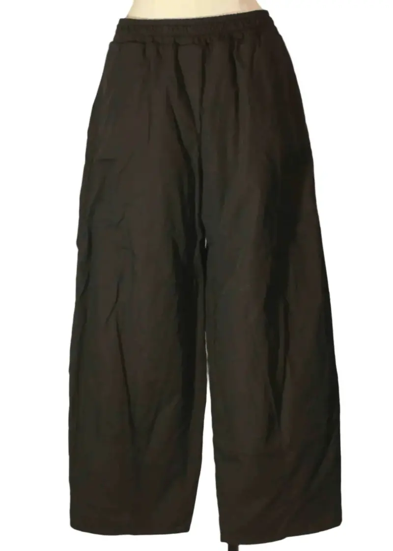 Women's Padded Cotton Elastic Waist Trouser Pant In Black 1