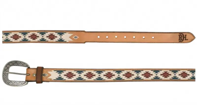 Women's Painted Leather Taper Belt In Tan/Multi 1