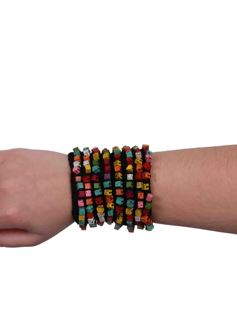 Women's Pashmina Cuff Bracelet In Multi/Black 1