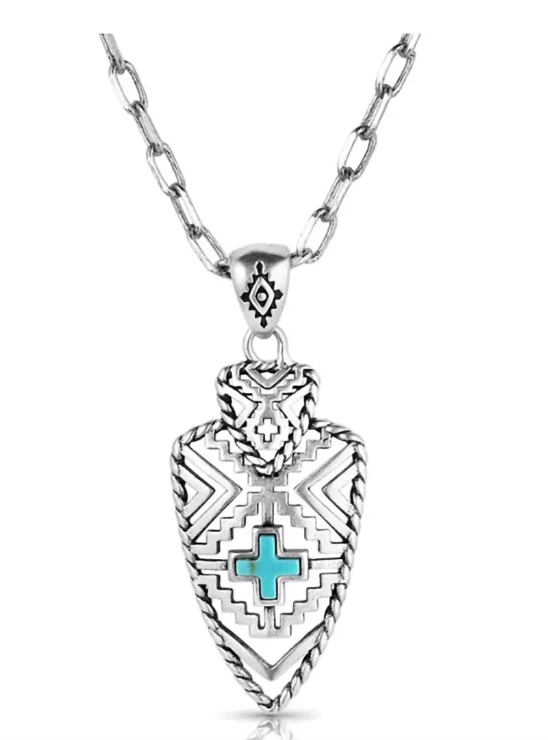 Women's Patterns Of The Southwest Necklace In Silver/Turquoise 1