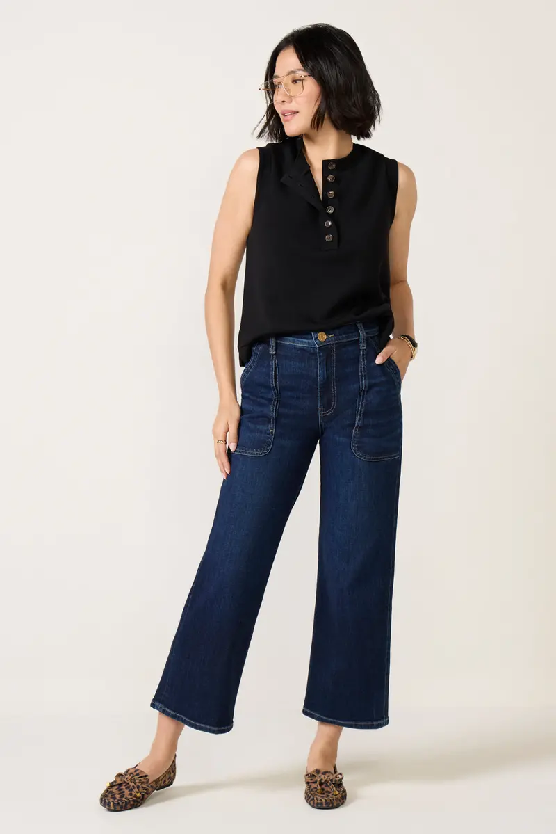 Women's Petite Avery Pork Chop Pocket Straight Jean 1