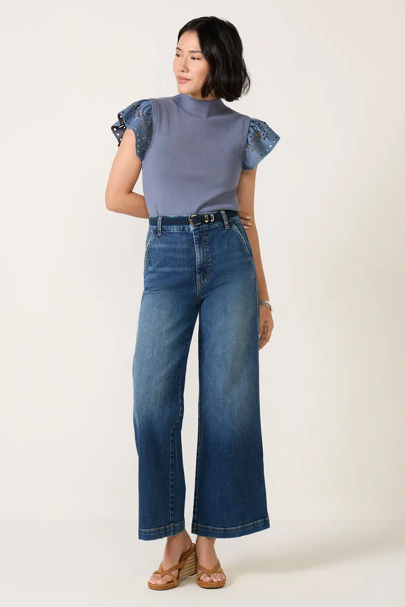 Women's Petite Jodi Trouser Wide Leg Jean 1