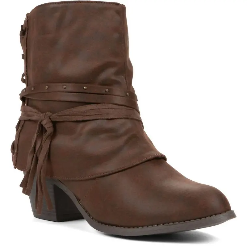 Women's Petra Boots In Dark Brown Distressed Suedelike 1
