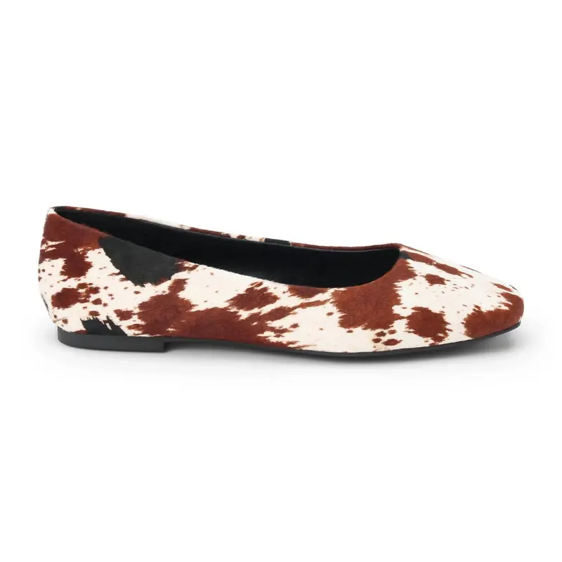 Women's Phillip Ballet Flat In Brown Calf Hair 1