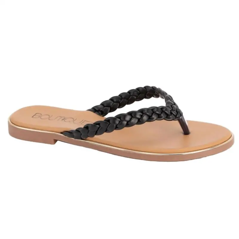 Women's Pig Tail Sandal In Black 2