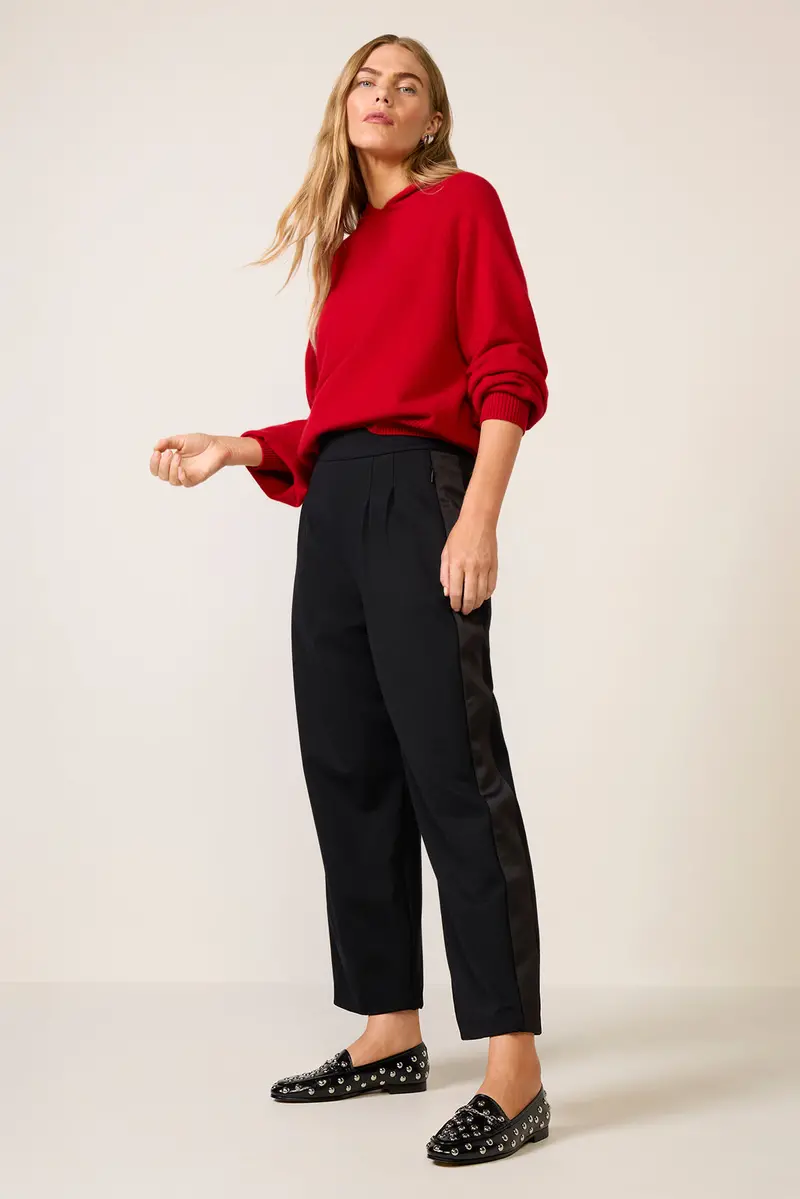 Women's Ponte Pleated Trouser Pants 1