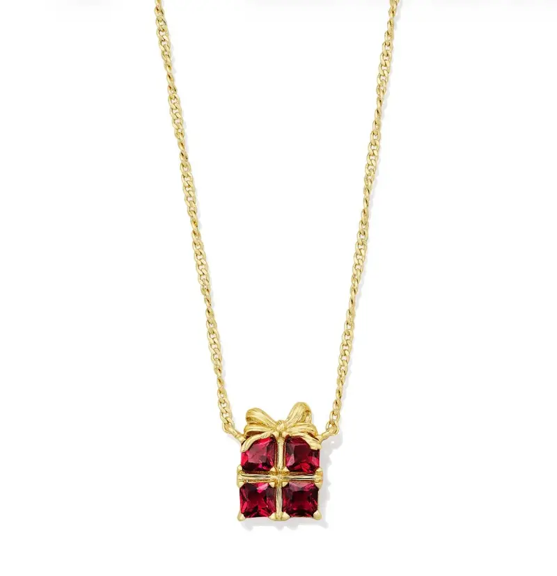 Women's Present Short Pendant Necklace In Red 1