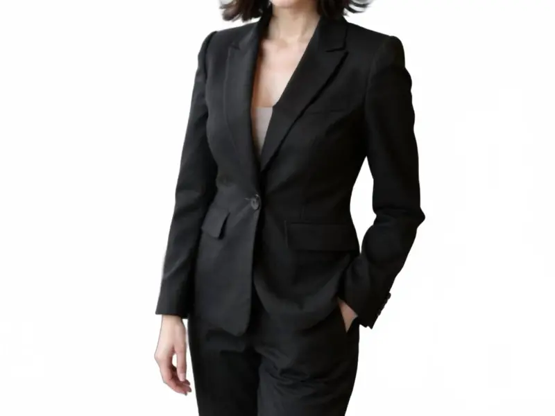 Women’S Puff Shoulders Long Sleeves Blazer In Black 1