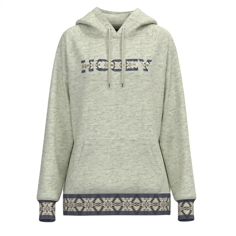 Women's Quilted Hoodie In Oatmeal 1