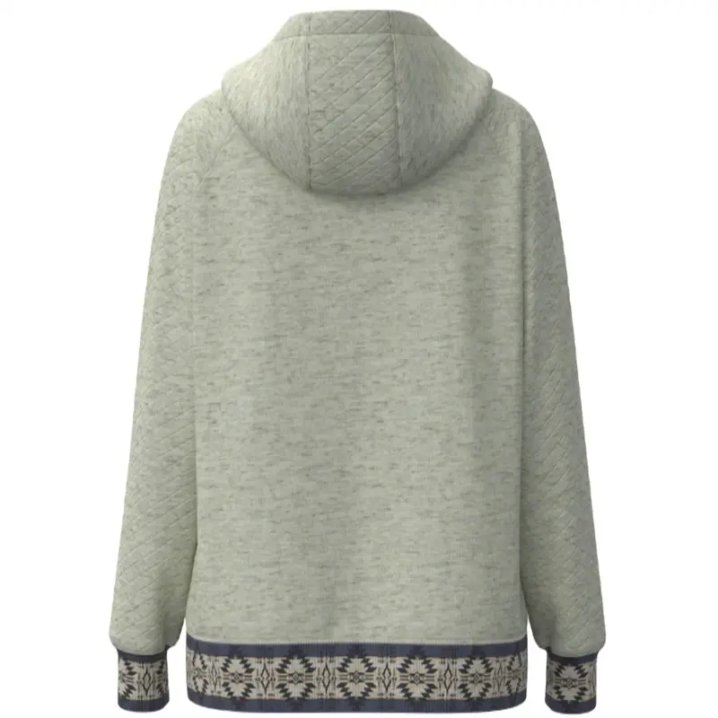 Women's Quilted Hoodie In Oatmeal 2