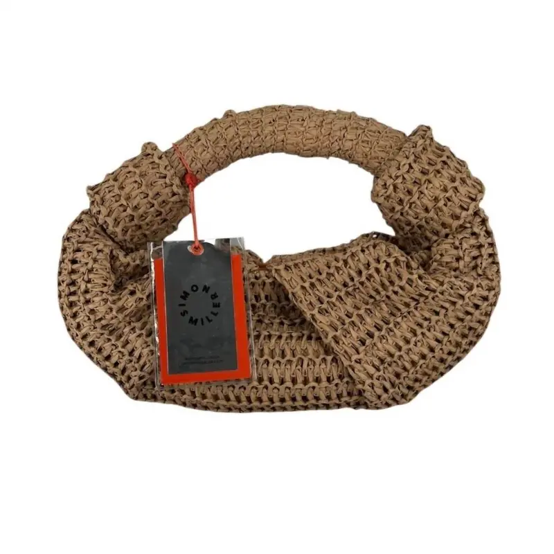 Women's Raffia Lopsy Bag In Tan 1