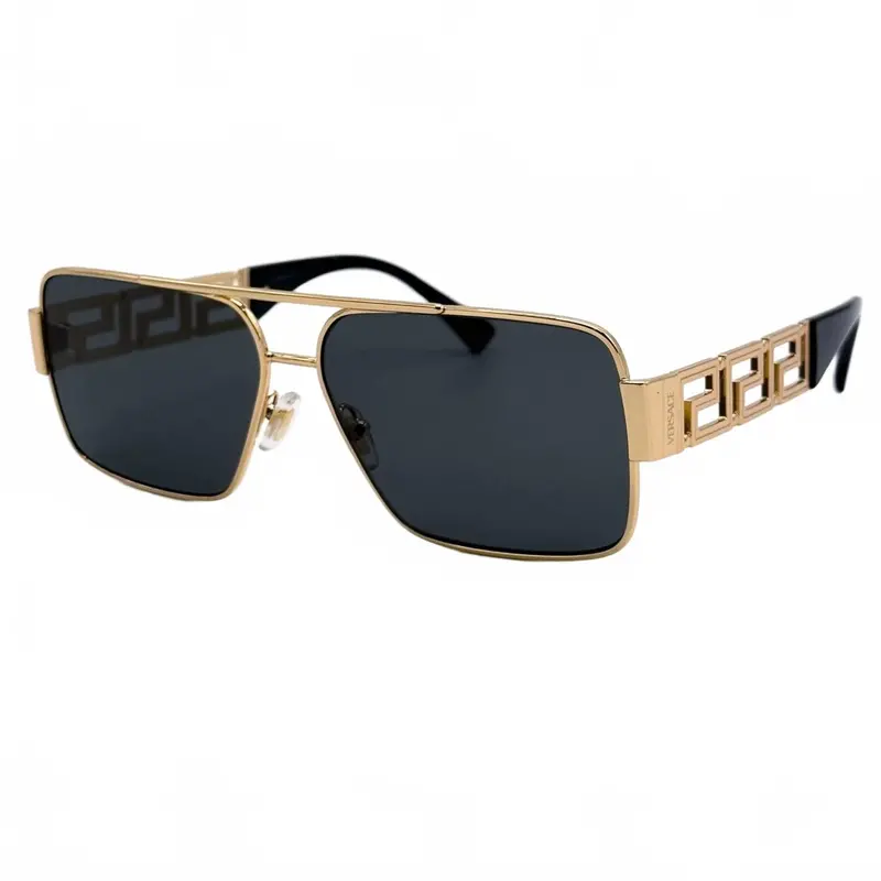Women's Rectangle Sunglasses In Black Gold 1