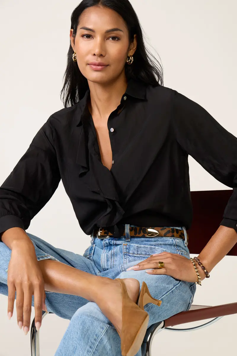 Women's Ruffle Front Shirt 1