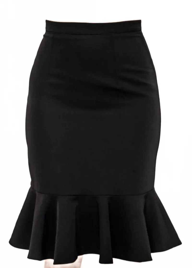 Women's Ruffle Hem Skirt In Black 1