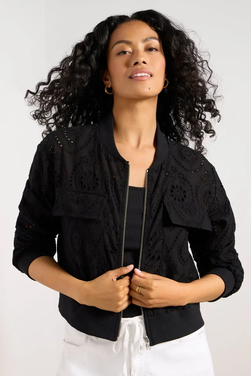 Women's Ryan Eyelet Bomber Jacket 1